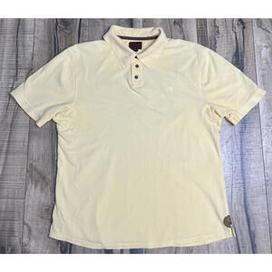 Vintage Born Brand Polo Shirt Medium RARE Yellow With Brown Accents Short Sleeve